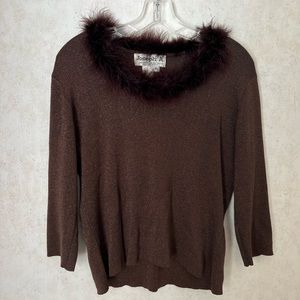 2000s faux feather long sleeve.